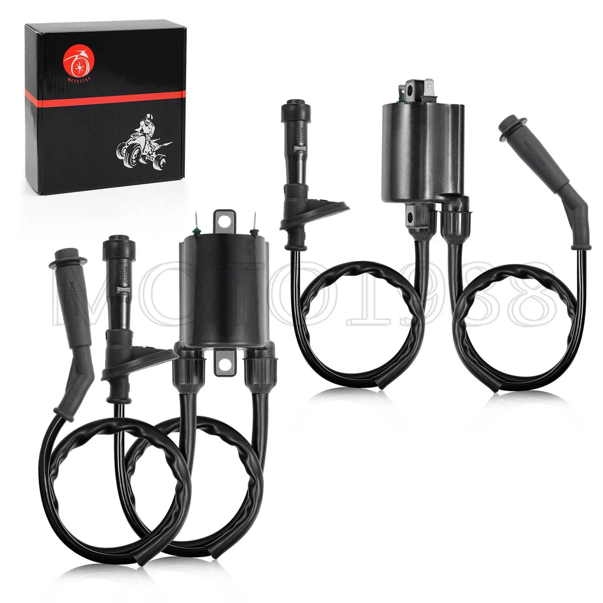 Set of 2 Ignition Coils & Spark Plug Caps for Honda Shadow VLX VT600C (1988–2007)