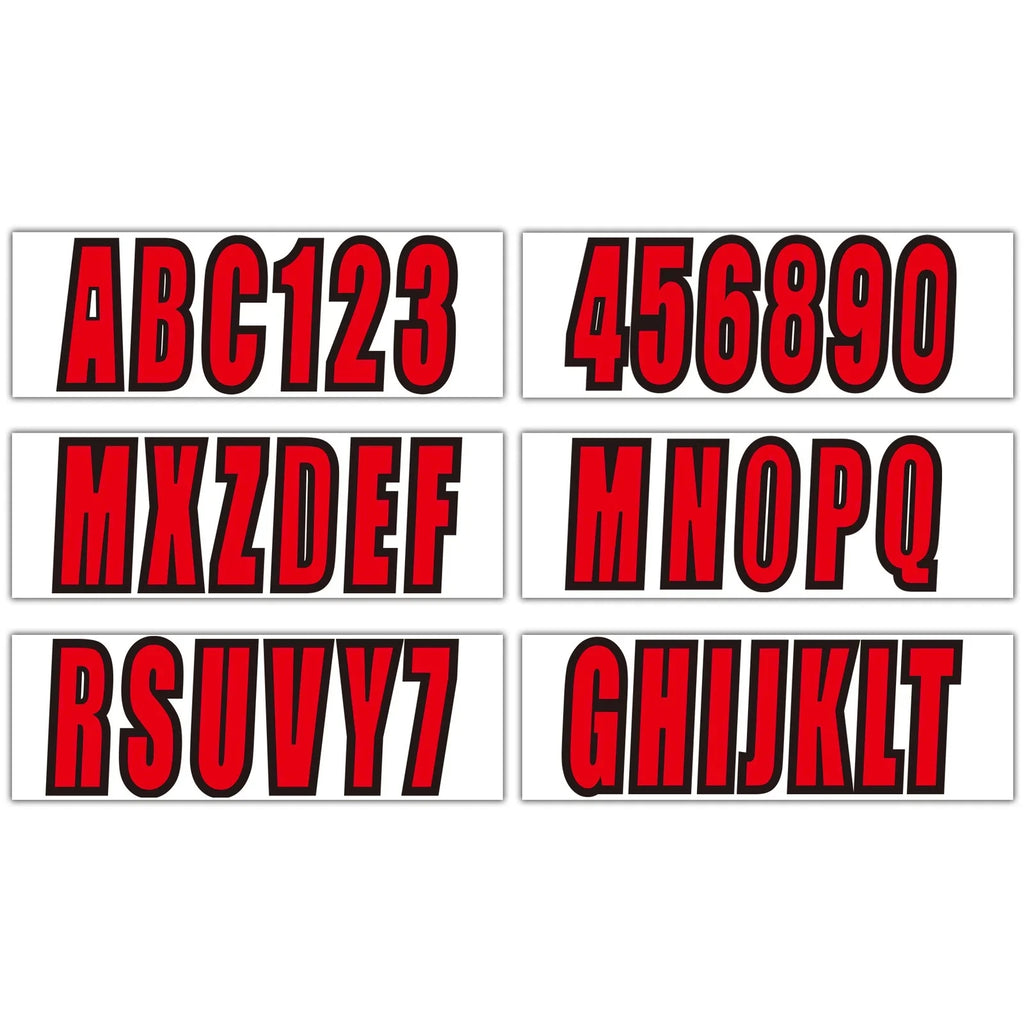 Set of 4 Decals for Watercraft Registration Numbers (3")