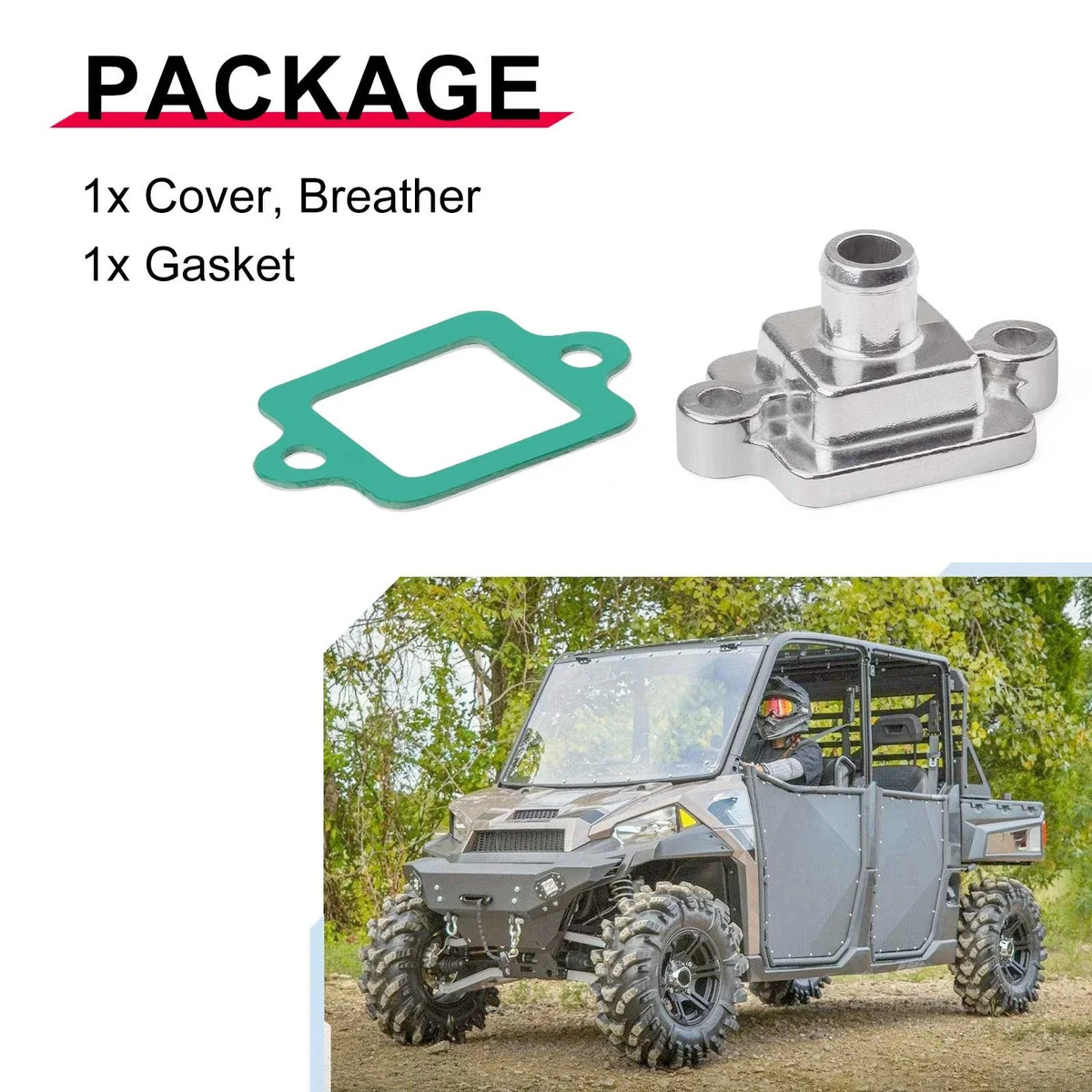 Air Breather Mach Cover & Gasket Set for Polaris Ranger Sportsman RZR (2013–2023)