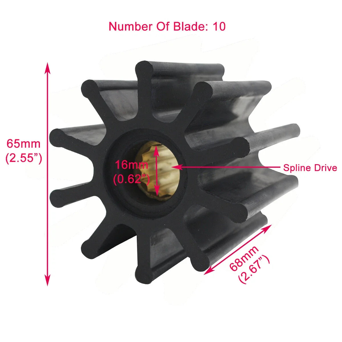 Water Pump Impeller for Yanmar Marine 6LY-UTE/STE (119593-42200, 47-809866T)