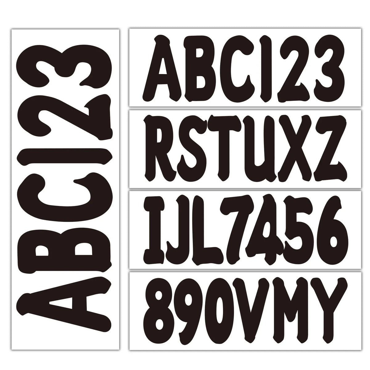 Set of 4 Boat Hull Identification Registration Kits A-Z & 0-9 for Marine Vehicle