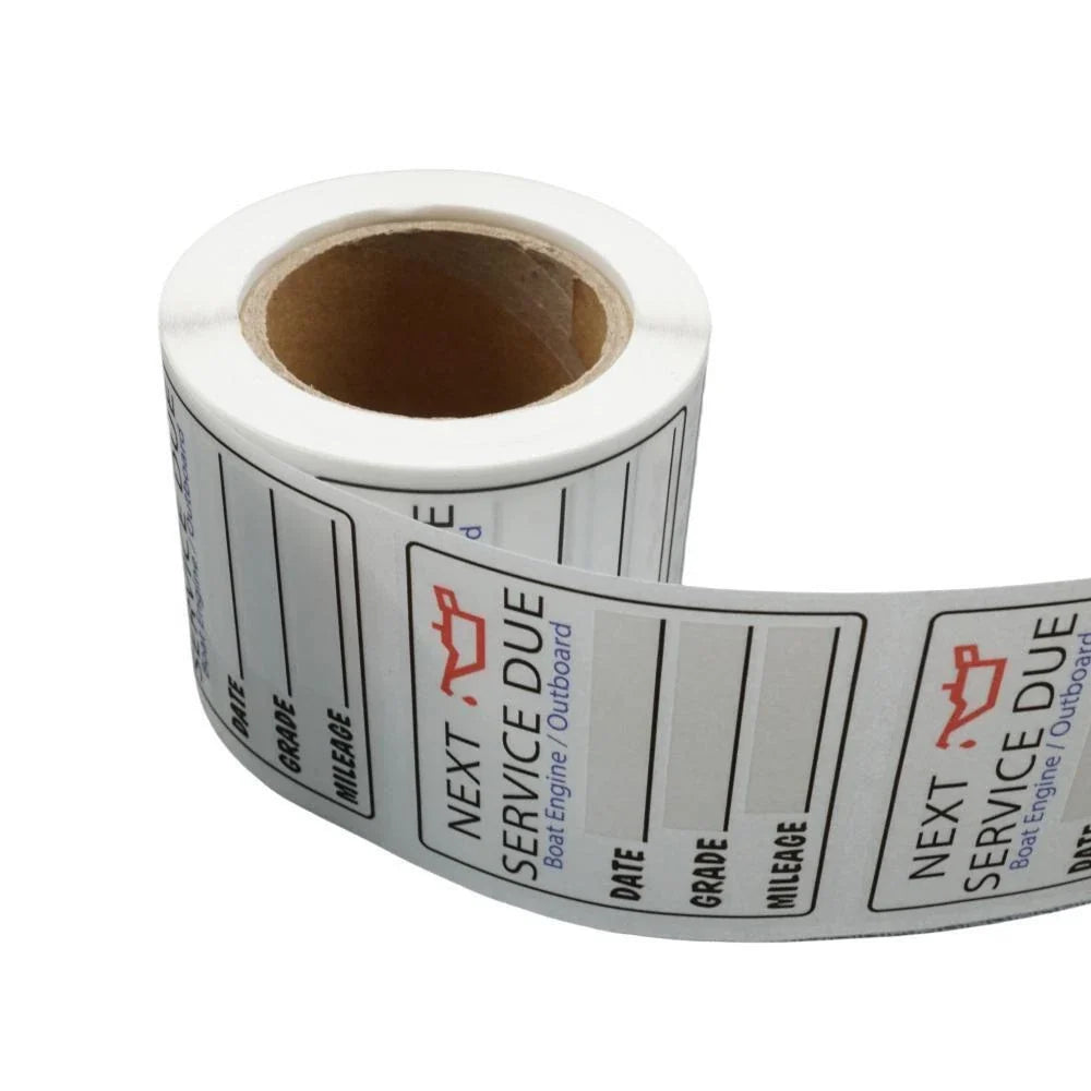Change Sticker Next Service Due Reminder Label for Boat Engine (220 Sheets)