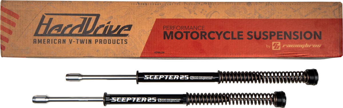 HARDDRIVE Scepter Fork Kit 25mm Cartridge for Harley Touring 2014-2017