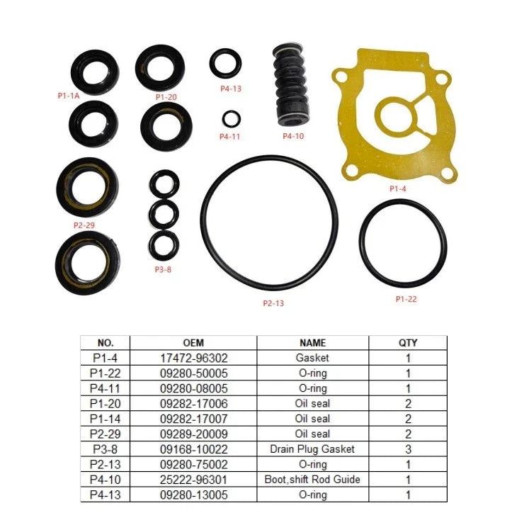 Lower Unit Seal Kit for Suzuki Marine (Replaces 25700-95D00, 25700-95D01, 25700-95D03)