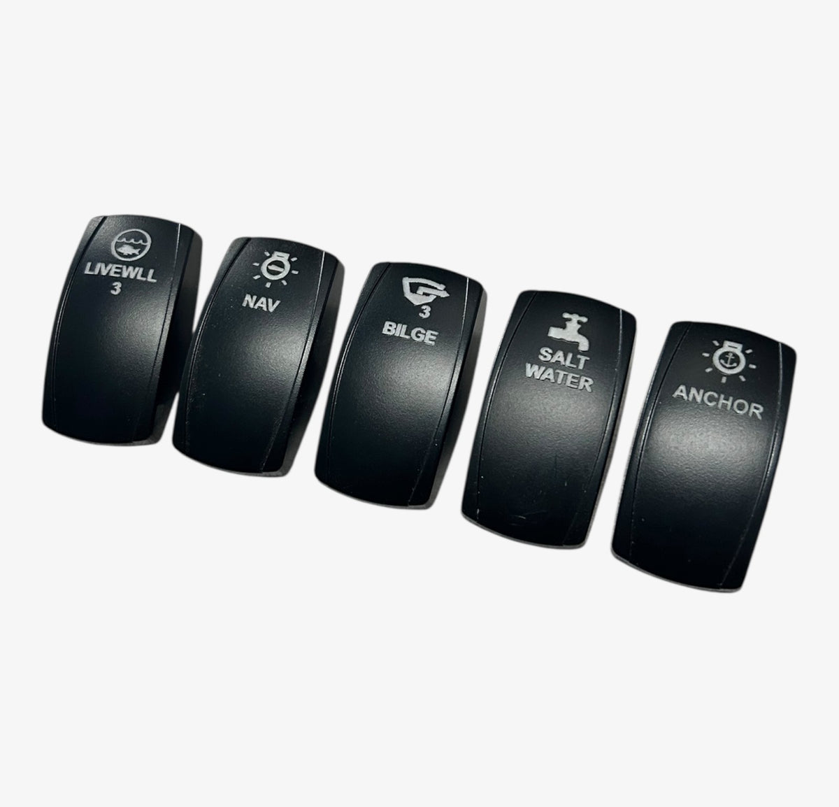 Boat Rocker Switch Cover Replacement, Multi-Function Marine Application - 5 Pack