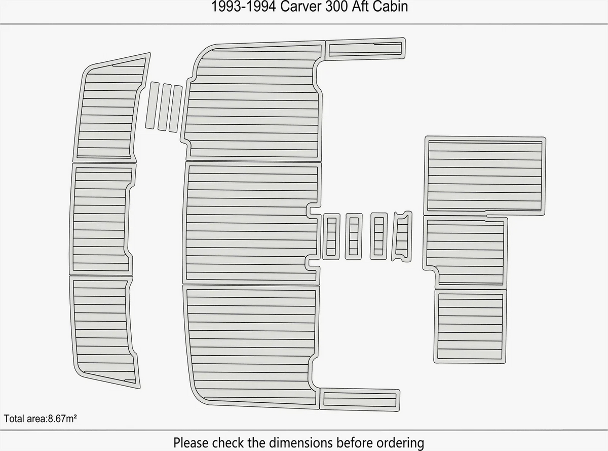 EVA Pads for Carver 300 Aft Cabin (1993) - Faux Flooring Mat