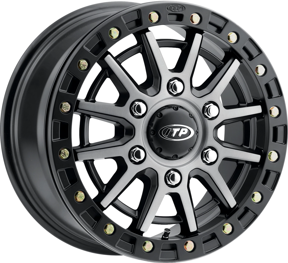 ITP SD10 Grey and Black Ring ATV Wheel 16x7 6+1 Fitment for UTVs and ATVs