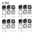 Set of 4 Carburetor Repair Rebuild Kits for Zama RB-52 C1Q-P22 C1Q-P24 C1Q-P18