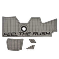 Bass CAT Boat Cockpit Non-Skid Mat RQ1652 - Feel the Rush Gray - Black
