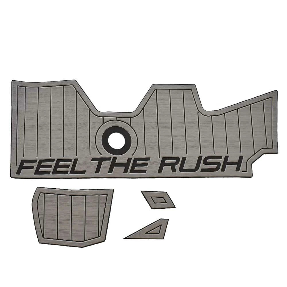 Bass CAT Boat Cockpit Non-Skid Mat RQ1652 - Feel the Rush Gray - Black