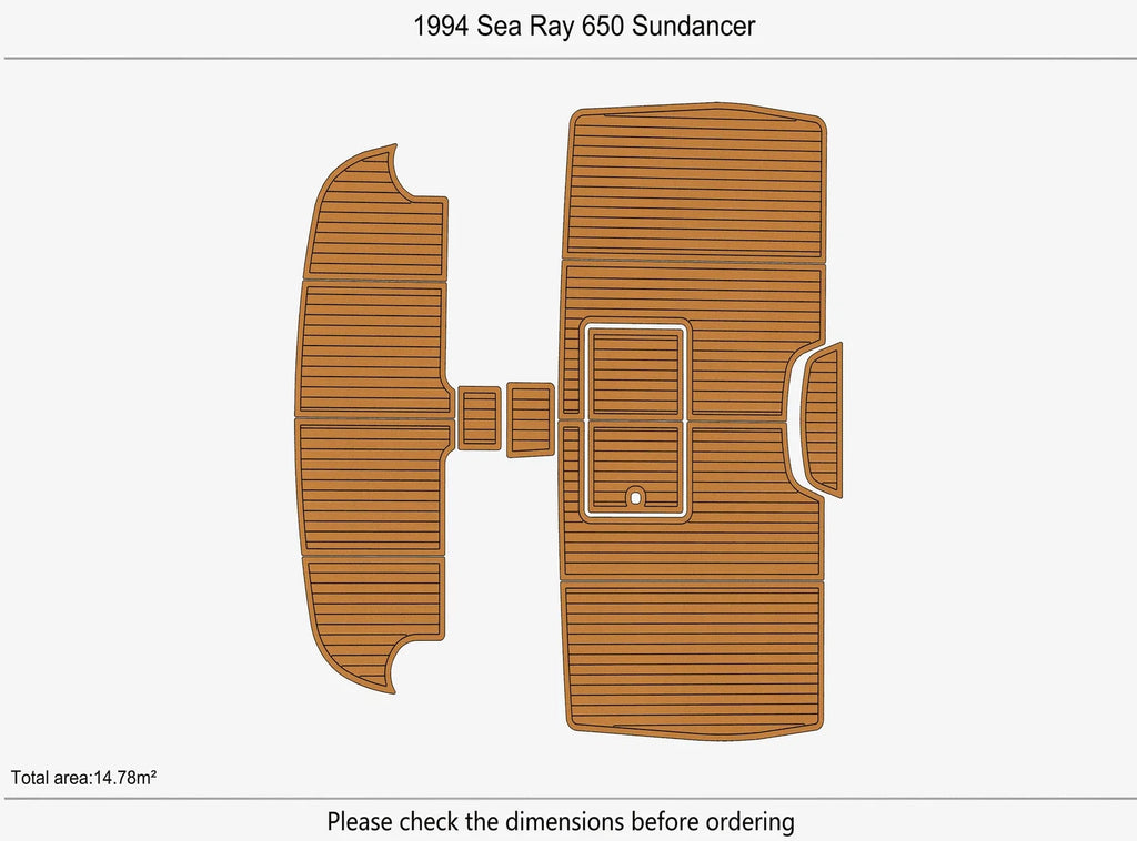 EVA Pad Teak Flooring Mat for Sea Ray 650 Sundancer (1994)