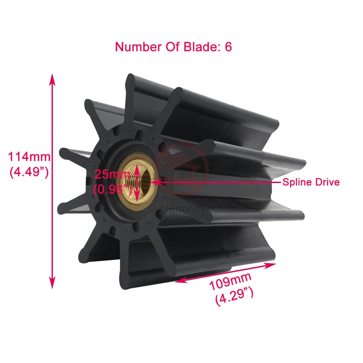 Water Pump Flexible Rubber Impeller for Sherwood 22000K CEF 500179