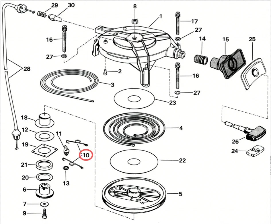 Spring Plate to Pawl 93-08665 0330527 for BRP Johnson Evinrude 20-30HP (1985–2005)