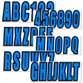 Blue Boat Letters and Numbers Registration Sticker Decals A-Z Letter 0-9 Numbers