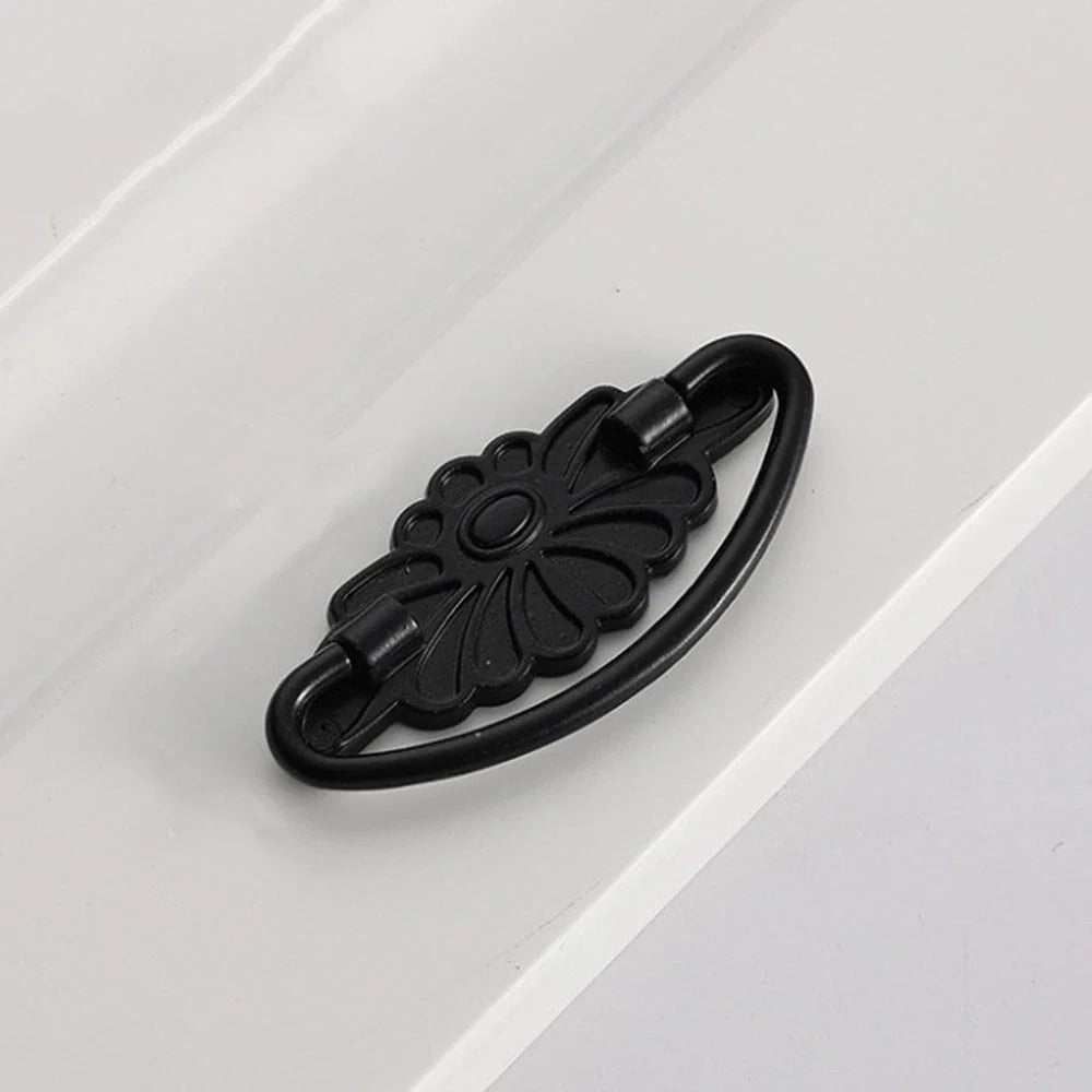 10X Black Vintage Door Pull Handle Knob Zinc Alloy for Cabinets