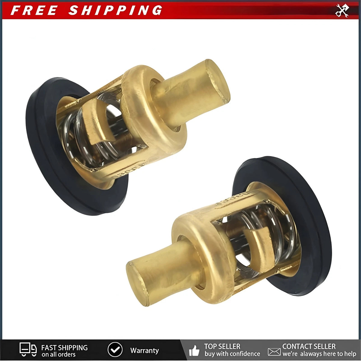 2 Pcs Thermostat for Johnson Evinrude 5HP 6HP 7.5HP 8HP 9.9HP 10HP 15HP 18HP