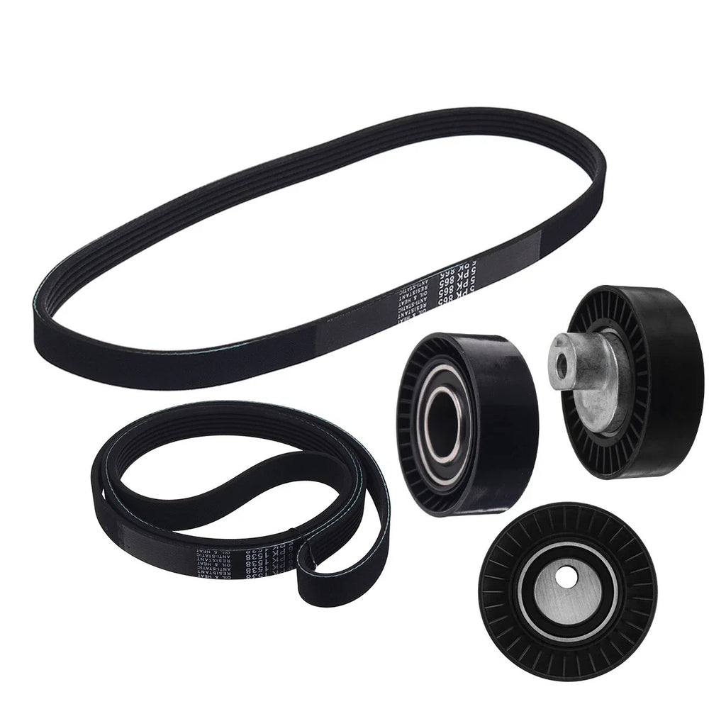 Set of 2 V-Ribbed Belts for BMW E46 E39 E38 X5 E53 Z3 E36