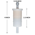 Set of 4 In Line Gas Fuel Filters for Mercury Outboard (816296Q2, 18-7830)
