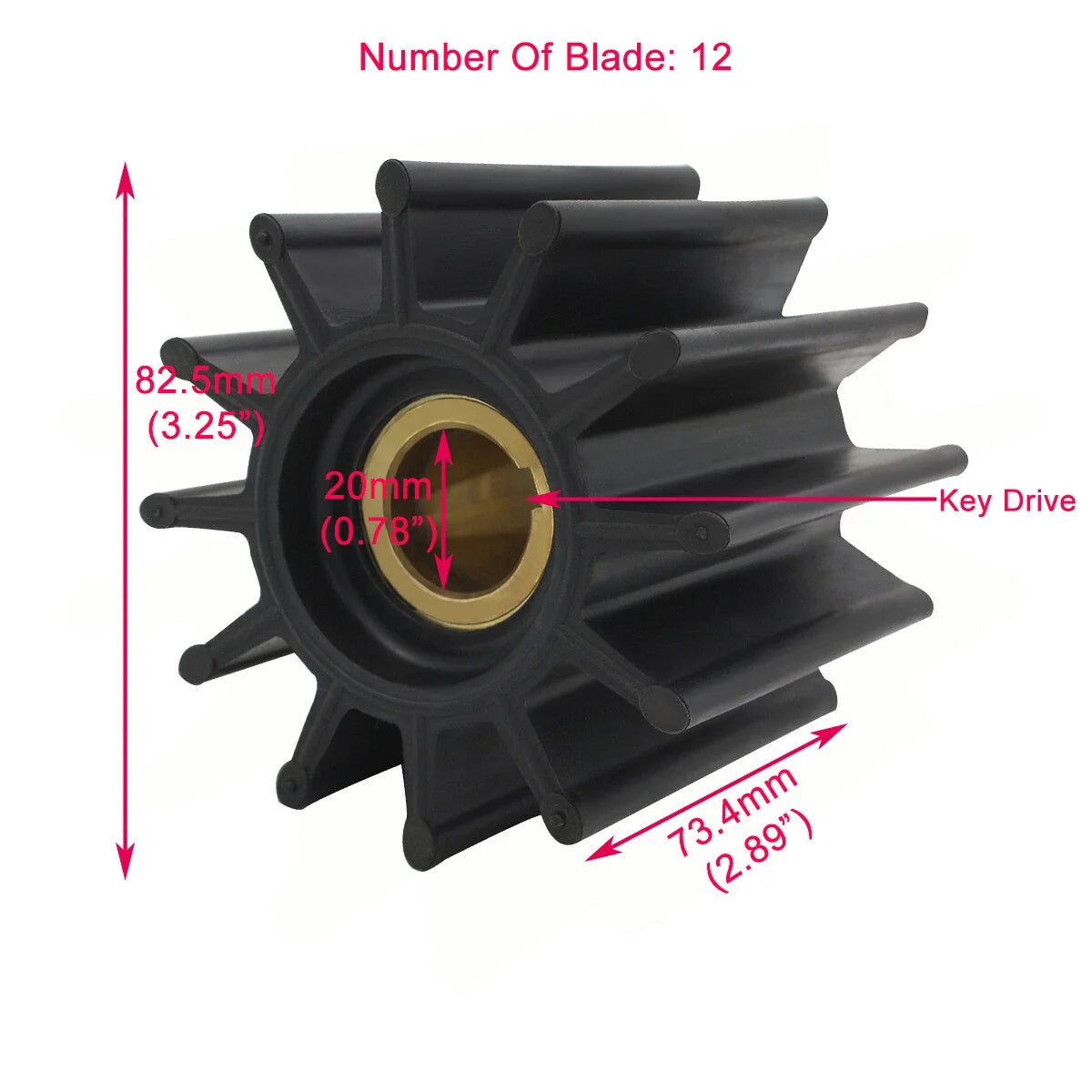 Impeller for Sherwood Jabsco 17000K (18958-0001, CEF 500164, CAT 1W5664)