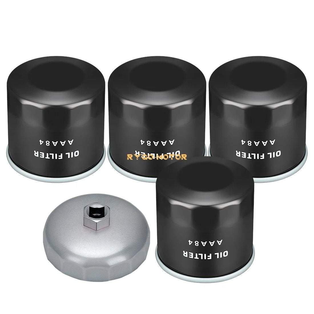 Set of 4 Oil Filters & Wrench for Kawasaki (49065-7010, 49065-2071, 49065-0724)