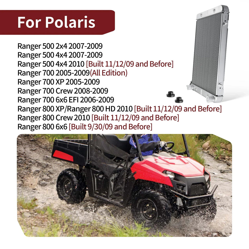 Aluminium Radiator for Polaris Ranger 500 700 XP Crew 700 800 (2006–2014) 1240286 1240211