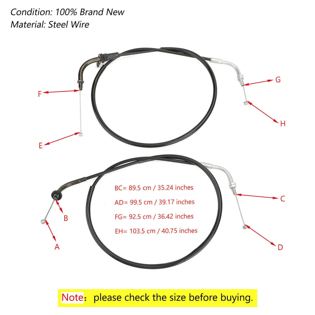 Throttle Cable for Yamaha XVS400 DS400 V-star (1996–2012) / XVS650 V-star (1998–2015) T9