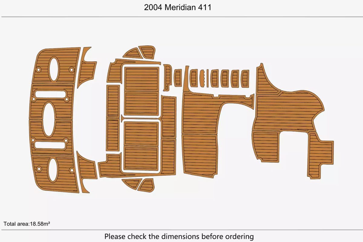 EVA Foam Teak Deck Floor Mat for Meridian 411 (2004)