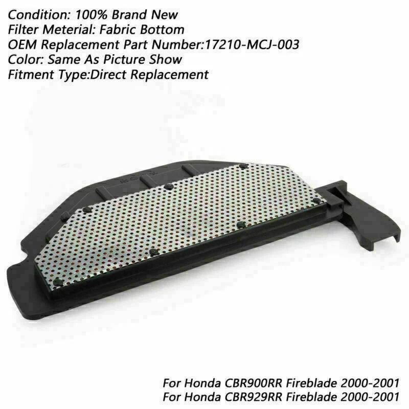 Air Filter Element for Honda CBR900RR CBR929RR (2000–2001) 17210-MCJ-003 Red T9