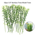 50Pcs Miniature Green Bamboo Trees for Fairy Garden Landscape Decor