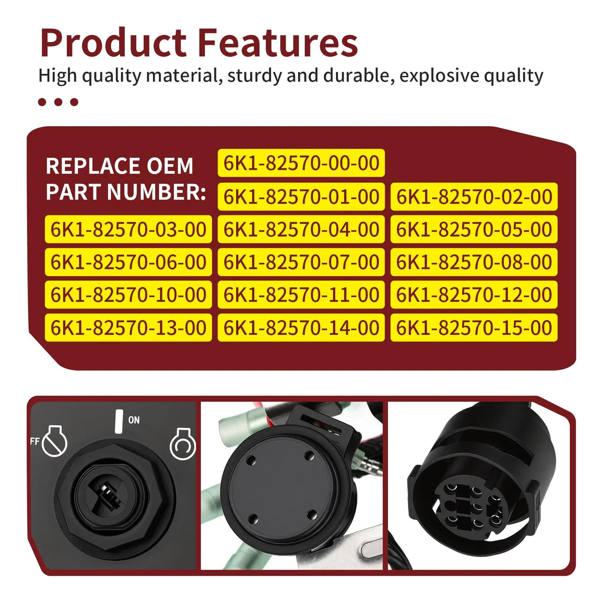 Dual Engine Key Switch Panel Assembly 12V for Yamaha Outboard (6K1-82570-08-00)