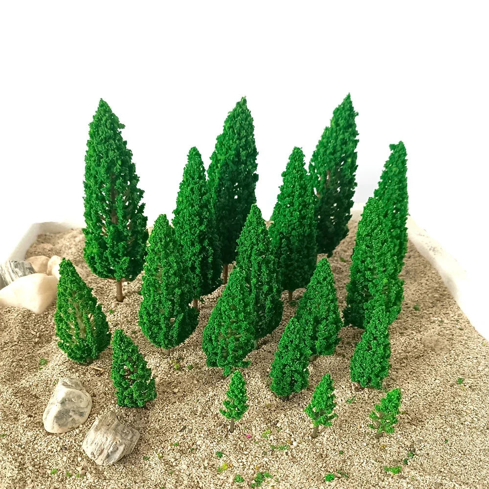 18Pcs Model Tree Layout Scenery for Train Railway Wargame