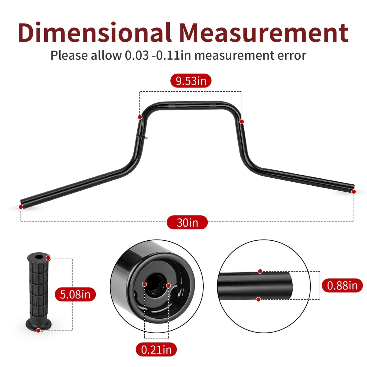 Handlebar with Grips End Guards for Honda Foreman 500 TRX500FM TRX500FE (2005–2007)