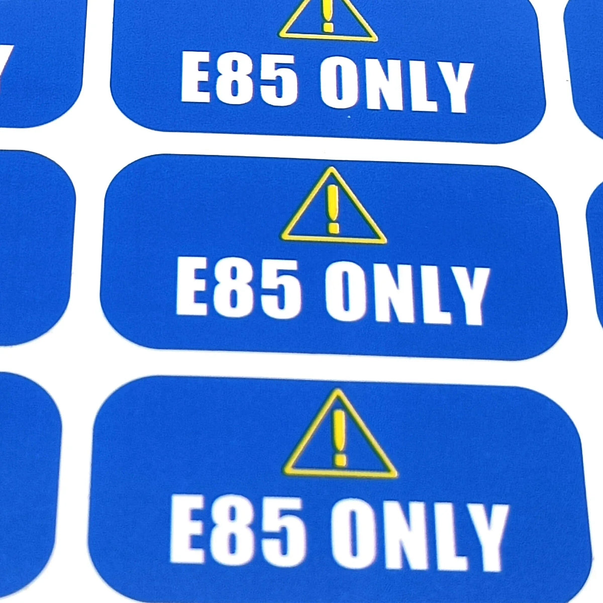 E85 Sticker for Gas Cap on Fleet Vehicles (Weather Resistant)