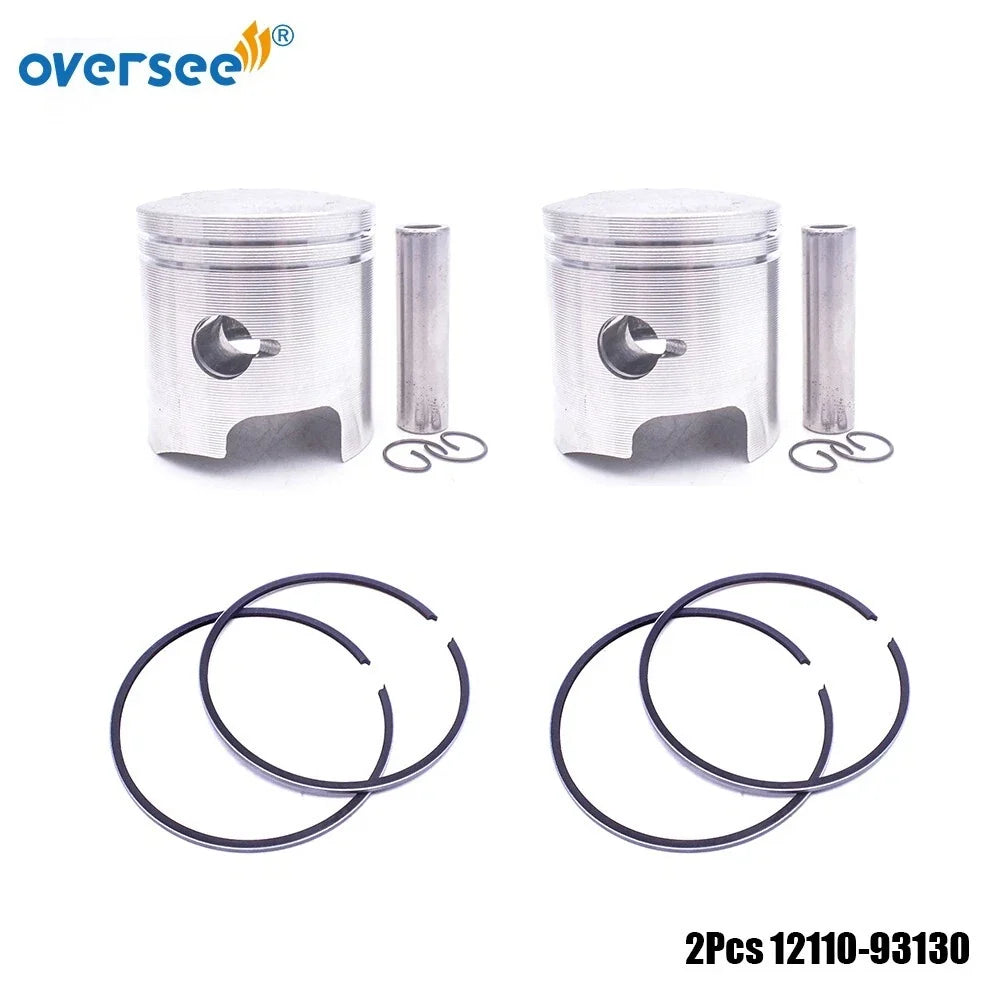 2Pcs Piston Std 12110-93130 for Suzuki Outboard Motor DT9.9 DT15 (N/A)