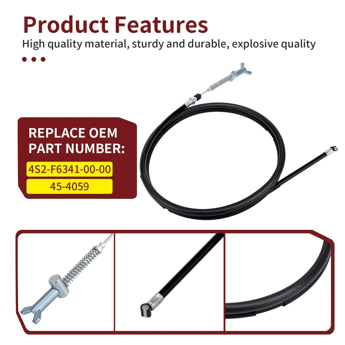 Rear Hand Park Brake Cable for Yamaha Grizzly 450 YFM450FG (2008–2010) 45-4059