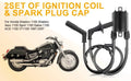 2X Ignition Coil & Spark Plug Cap for Honda Shadow Spirit 1100 (1996–2007)