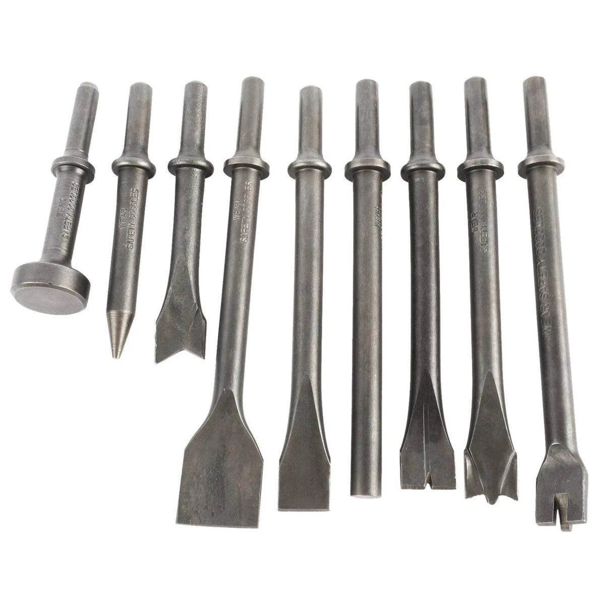 9Pcs Pneumatic Air Hammer Chisel Set 0.39In Shank
