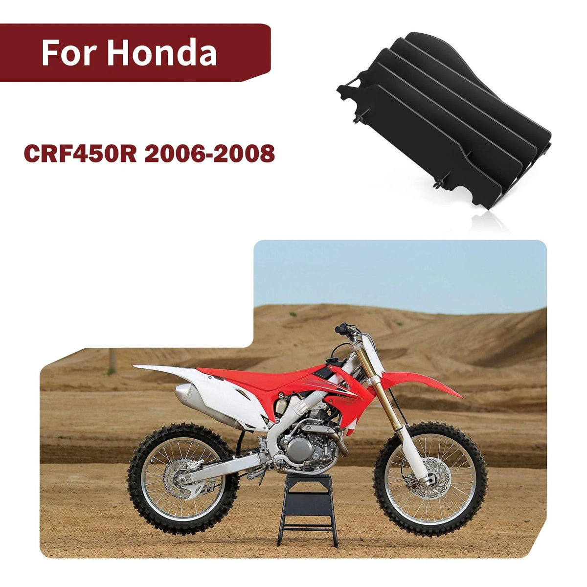 Left Radiator Grill Louver Guard 19034-MEN-A20 for Honda CRF450R (2006–2008)