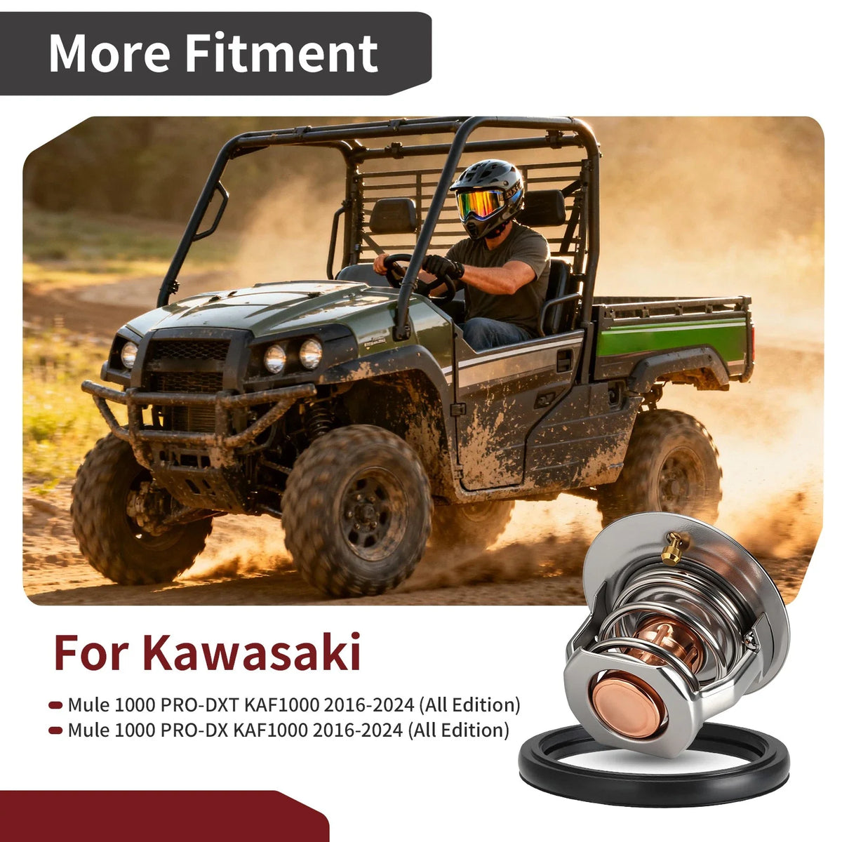 Thermostat + O-Ring for Kawasaki Mule 1000 PRODX PRODXT (2016–2024)