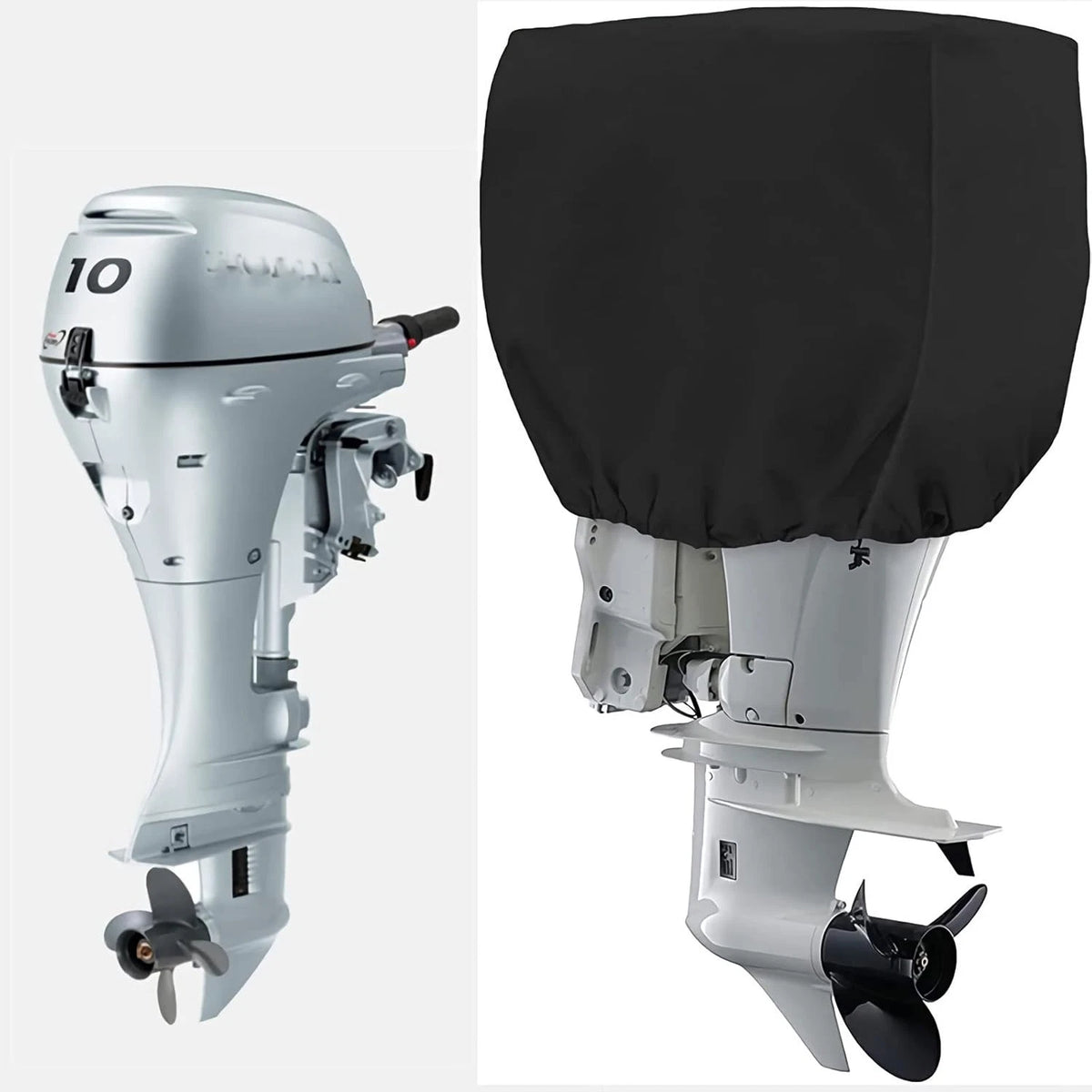 Boat Outboard Engine Cover Waterproof for 60-100HP Motor Black
