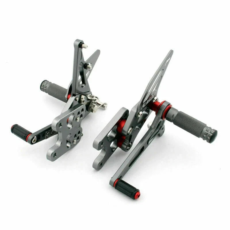Adjustable Rearset for Suzuki GSX-R 1000 (2007–2008) - Aluminum Gray