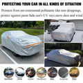 Silver Car Cover for Sedan (All Weather, Reflective Strips)