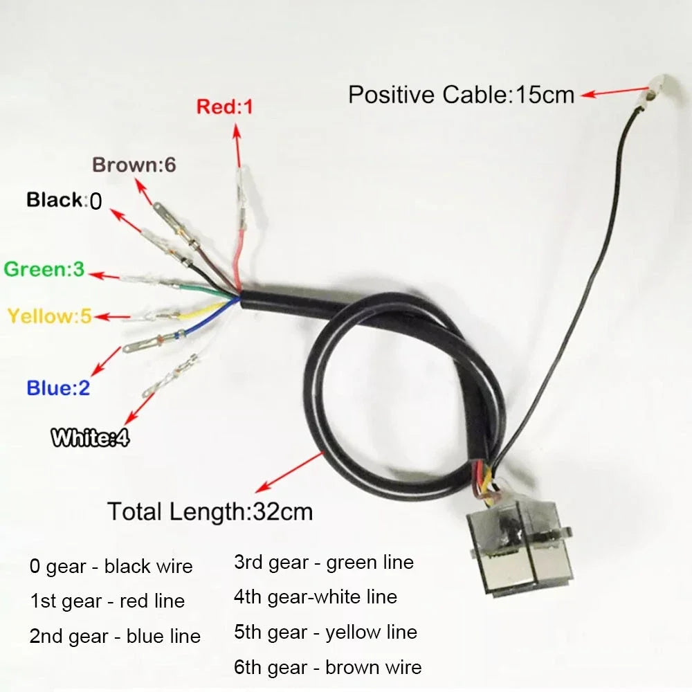 Blue LED Digital Gear Indicator Light for Motorcycle (0-6 Shift)