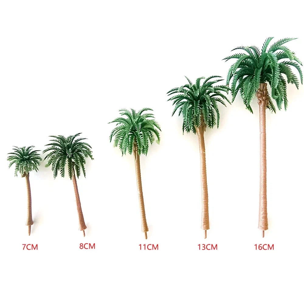 10Pcs Coconut Palm Trees for Landscape Scenery (Train Railroad)