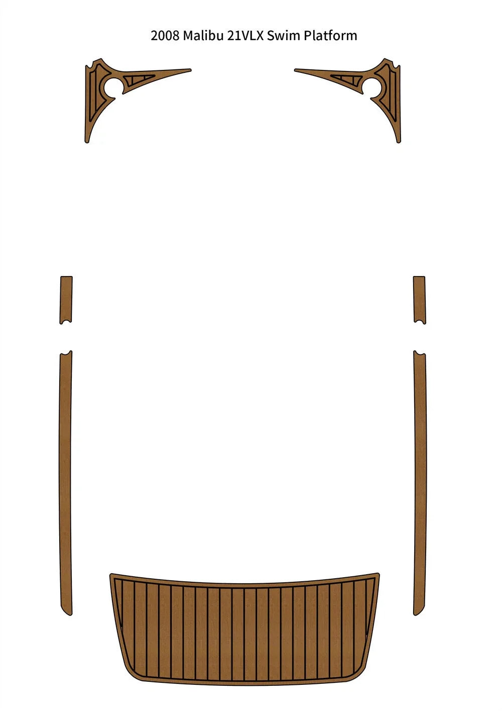 Swim Platform Step Pad for Malibu 21 VLX (2008) - EVA Foam Teak Deck Flooring