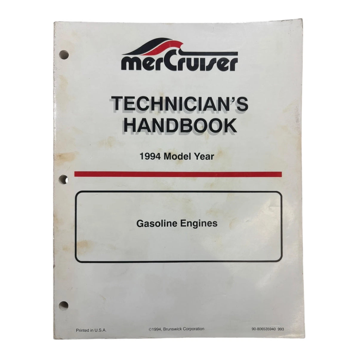 MerCruiser 90-806535940, Gasoline Engines Technician's Handbook Model Year 1994