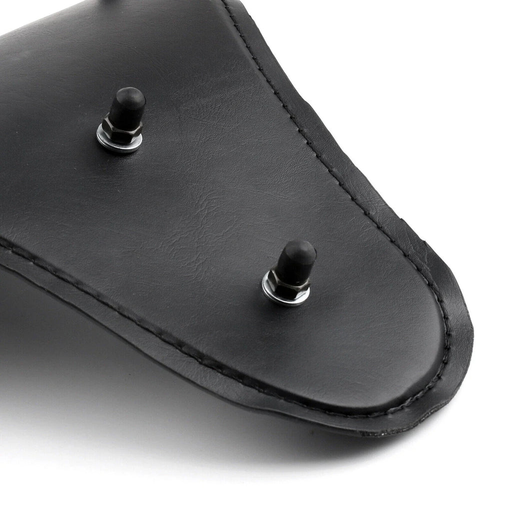 Black Leather Solo Slim Seat for Harley Bobber Chopper (UK)