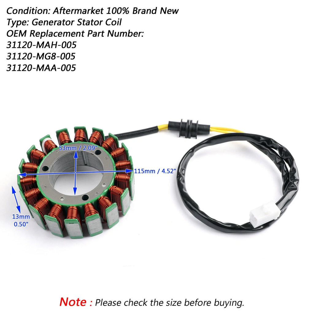 Alternator Stator for Honda VT 1100 C Shadow ACE Aero Sabre Spirit (1985–2007)