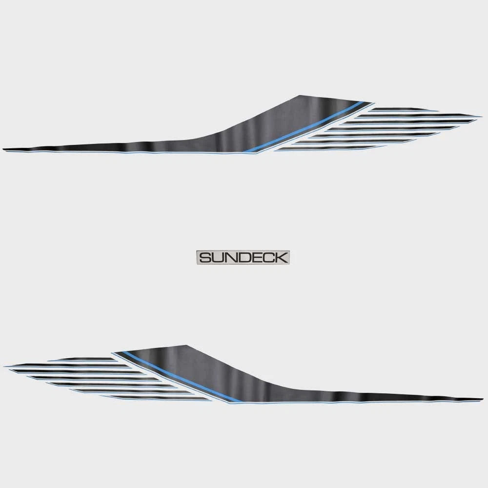 Sea Ray Boat Graphic Decals 3158904 - 240 Sundeck Black Blue (set of 3)