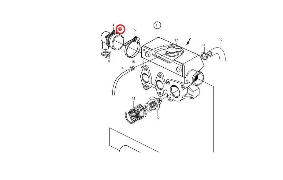 Heat Exchanger Cap & Clamps for Volvo Penta MD2010 (MD2010)